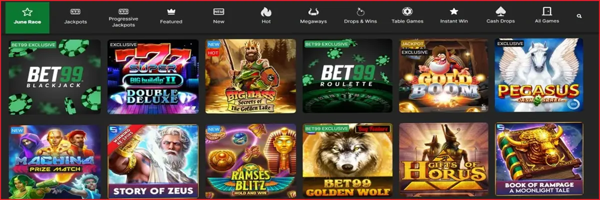 Games Offered by Bet99