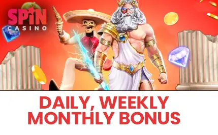 Spin Casino Review - Bonus - Daily Weekly Monthly Bonus