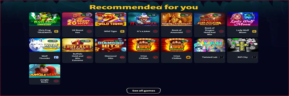 Games Offered by HellSpin Casino