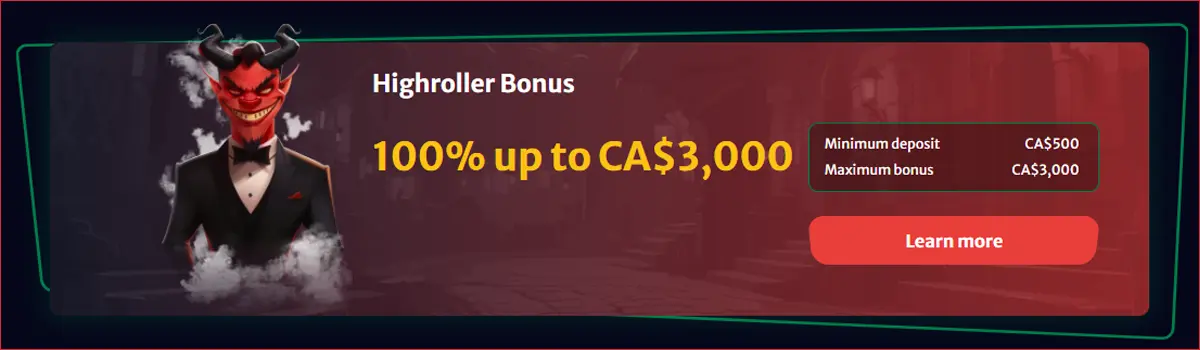 HellSpin Casino Canada - Highroller Bonus