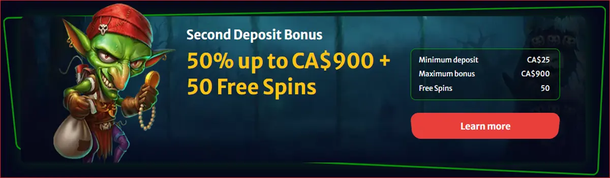 HellSpin Casino Canada - Second Deposit Bonus