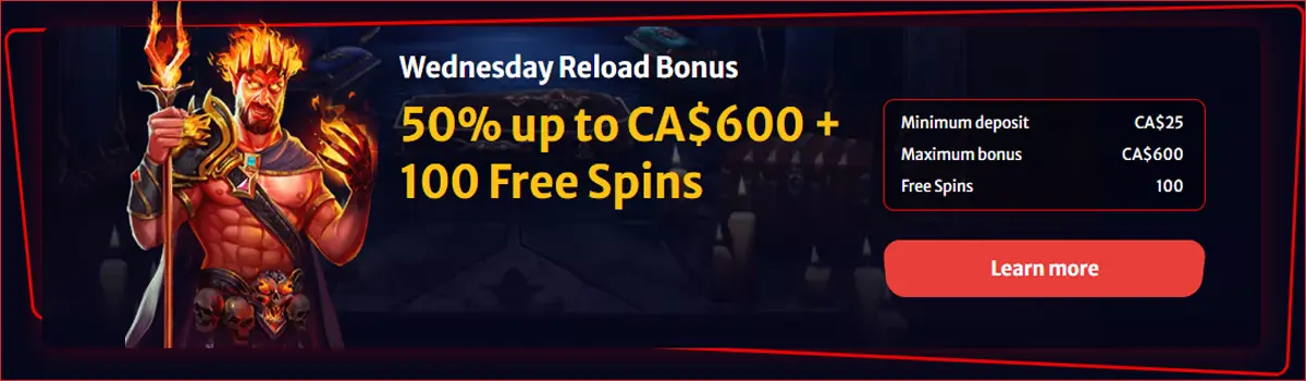 HellSpin Casino Canada - Wednesday Reload Bonus