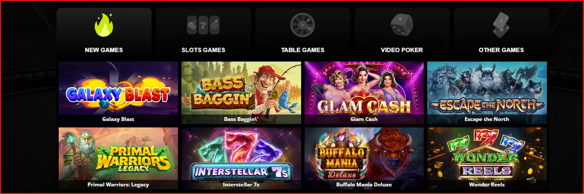 Games Selection at Raging Bull Casino